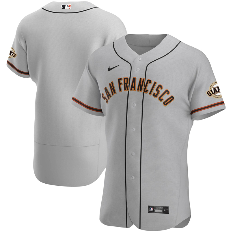 2020 MLB Men San Francisco Giants Nike Gray Road 2020 Authentic Official Team Jersey 1